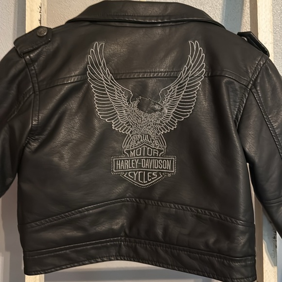 NWT Harley Davidson Boy Toddler Moto Pleather Jacket - Picture 7 of 10